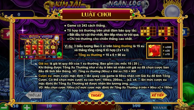 Luật chơi kho tàng ngũ long tại Hitclub.
